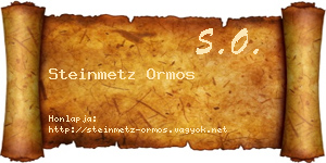 Steinmetz Ormos névjegykártya